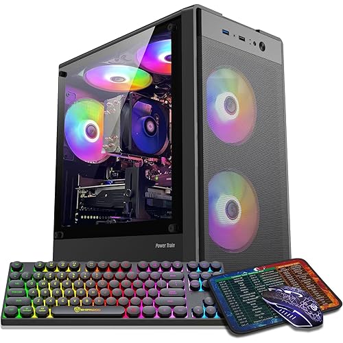Prebuilt Gaming PC Desktop Computer,Intel Core i7 Desktop,Operating at A Frequency of 3.4-3.9 GHz,RX590 Graphics Card with 8GB GDDR5 Video Memory,16GB RAM, 1TB NVME SSD,WiFi 5.0,RGB Fan x5