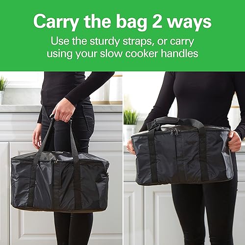 Miniatura 7 de Hamilton Beach 33002 bolsa aislante para transporte y funda de viaje para horno eléctrico lento de 4 5 6 7 y 8 cuartos de galón