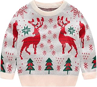 Suéter infantil infantil infantil para meninos e meninas suéter de tricô com estampa de personagem de Natal suéter quente pulôver roupas casuais para bebês meninas