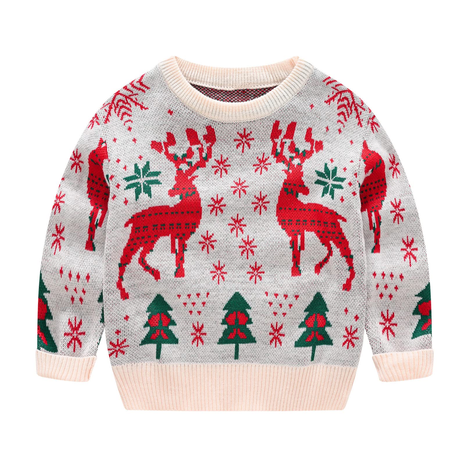 Generisch Cardigan Negro Niños Niños Suéter Navidad Carácter Estampado Suéter Cálido Suéter Ropa Casual Ropa Niñas, gris, 5-6 años