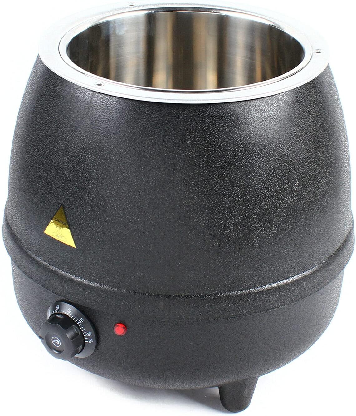 OUKANING 10L Soup Kettle, 400W PP Shell Commercial Electric Soup Warmer 110V Black Countertop Food Kettle Warmer Restaurant Stainless Steel Pot for Home & Commercial