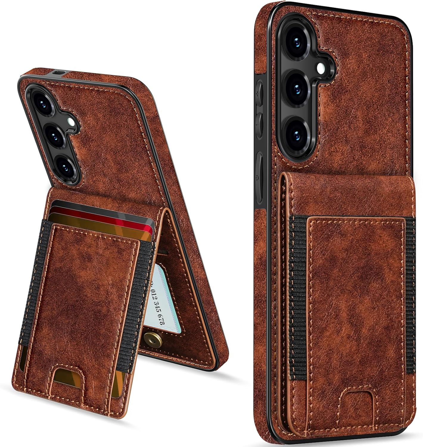 LOHASIC for Samsung Galaxy S25 Plus Case with Card Holder, for Samsung S25 Plus Wallet Case for Men Women with RFID Blocking, Magnetic PU Leather Kickstand Shockproof Case for Galaxy S25+ Plus - Brown