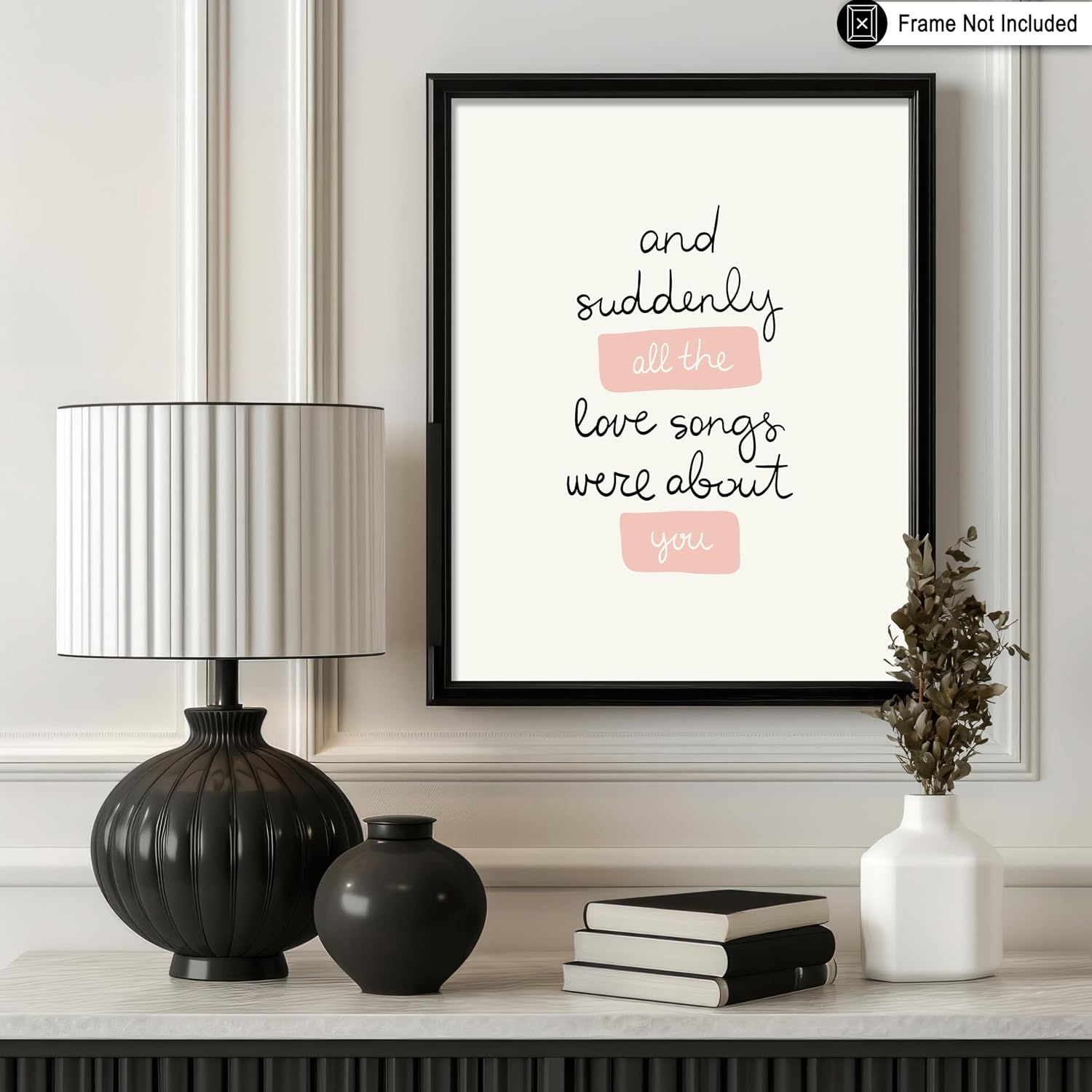 Poster Master Love Print - All The Love Songs Were All About You Poster - Romantic Valentine's Day Art - Trendy Modern Wall Design - Chic Boho Art - Bedroom Wall Decor - 8x10 UNFRAMED Wall Art