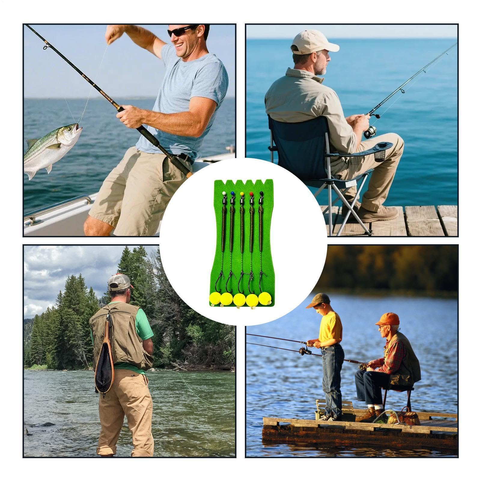 Hameçons,5 Pièces Bas De Ligne De Pêche Pré-Montés,Avec Hameçons Truite Métalliques À Bille Flottante - Pour la Pêche en Étang, Lac, Rivière, ainsi que pour Silure, Truite, Marigane, Saumon et