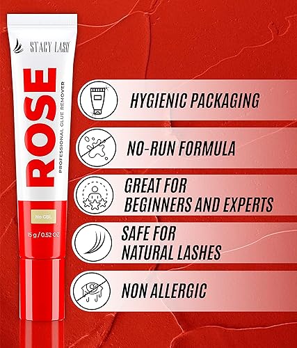 Miniatura 3 de Removedor de crema de rosas para extensiones de pestañas, 0.51 onzas (0.53 oz) y imprimaciónlimpiador de 1.4 fl oz, tiempo de disolución Stacy de 60