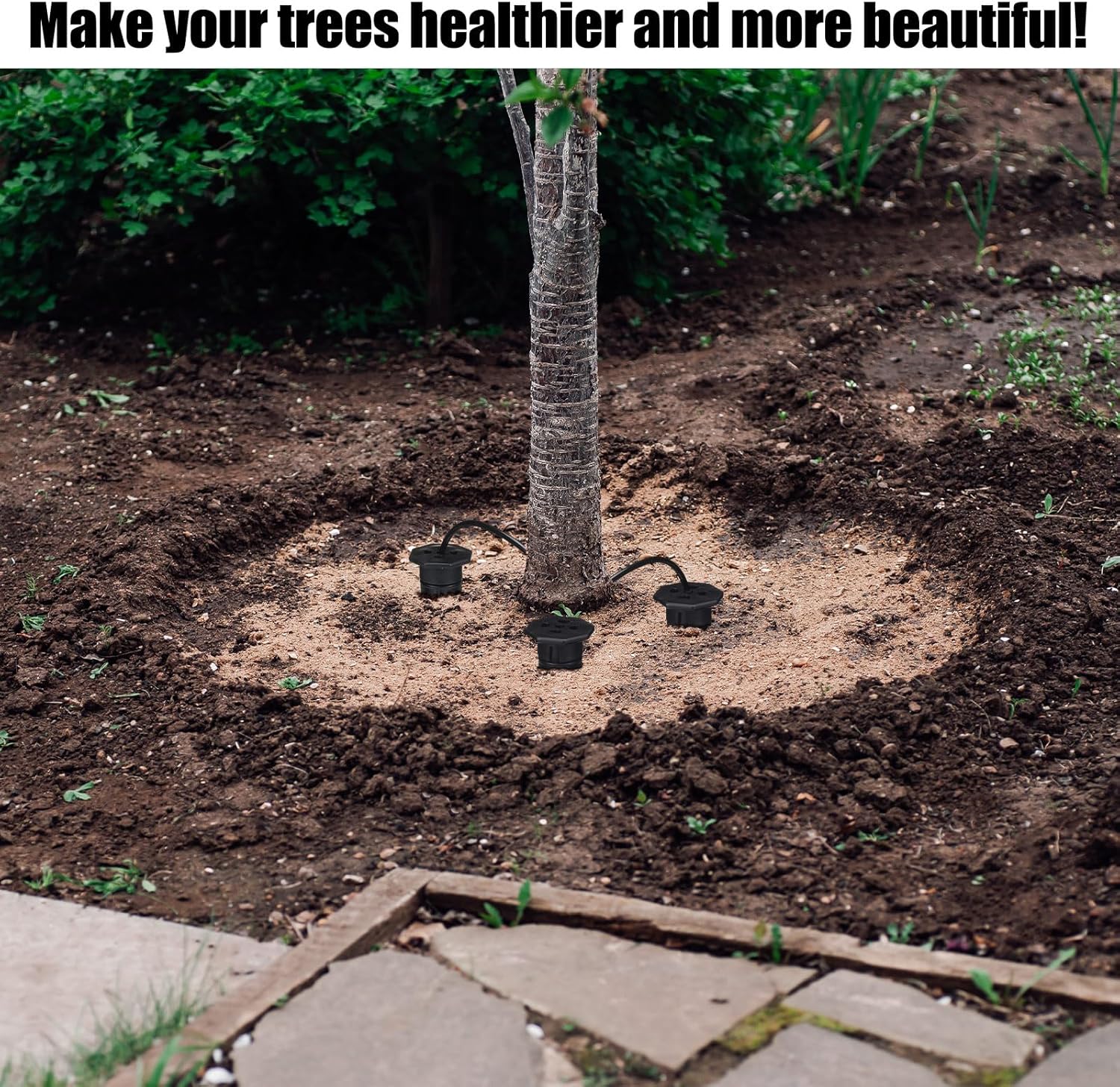 Briwooody 8 Pack Garden Watering Stake Large UV-Protected ABS Plastic Deep Root Irrigation Spike for Trees, Shrubs, Bushes, Shrubs, Flowers, Fruits, Vegetables, Potted Plants (14 Inch)