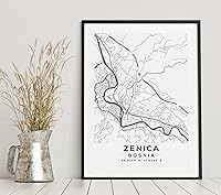 Vista 6 de Mapa de Zenica, Bosnia, Light 2 (12x16)