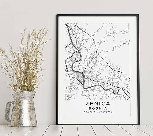 Miniatura 6 de Mapa de Zenica, Bosnia, Light 2 (12x16)