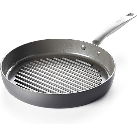 GreenPan Chatham Healthy Ceramic Nonstick, 11" Grill Pan, Gray