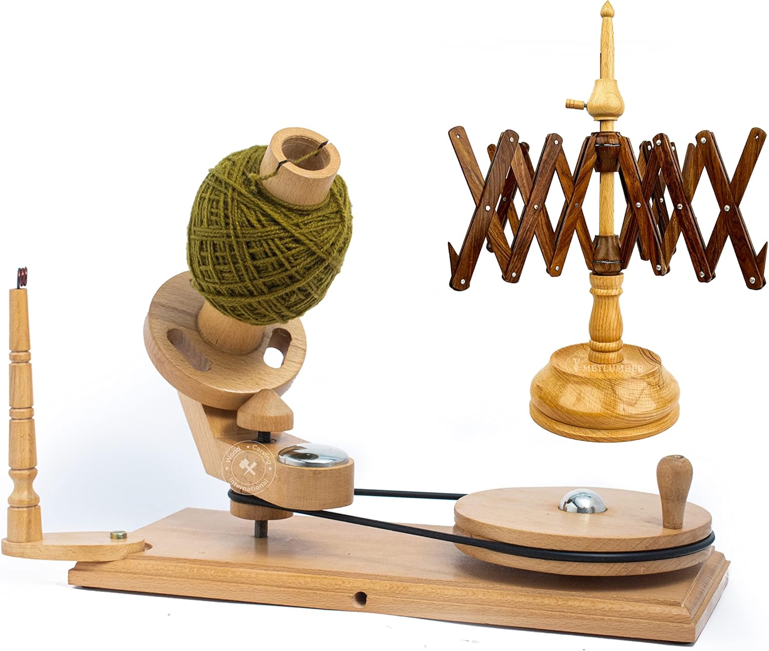METLUMBER HandOperated Wooden Yarn Ball Winder Combo for