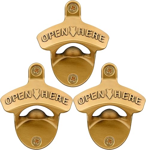 Miniatura 26 de Abrebotellas de bronce antiguo montado en la pared abrebotellas de cerveza montado en la parte superior para regalos Bronce antiguo,Plateado