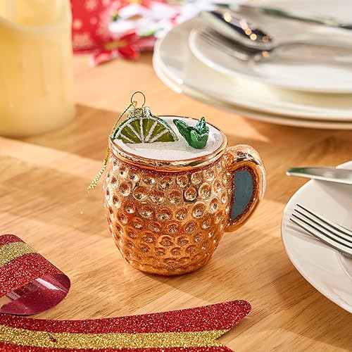 Miniatura 7 de Joiedomi Adorno de cristal para cóctel de Moscú, pequeño, divertido mini adornos de Navidad, bebida para decoración de árbol de Navidad, adorno de