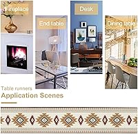 Vista 98 de Camino de mesa de mediados de siglo, moderno patrón atómico absctract geométrico retro de los años 1950 y 1960 S para decoración de mesa del hogar