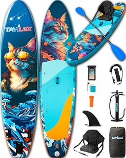 Inflatable Stand Up Paddle Board with Seat, 11' x 33" x 6" Ultra-Wide 2-in-1 SUP Board for Adults & Youth of All Skill Levels, Stable Blow Up Paddleboard Kit with Dual-Blade Paddle