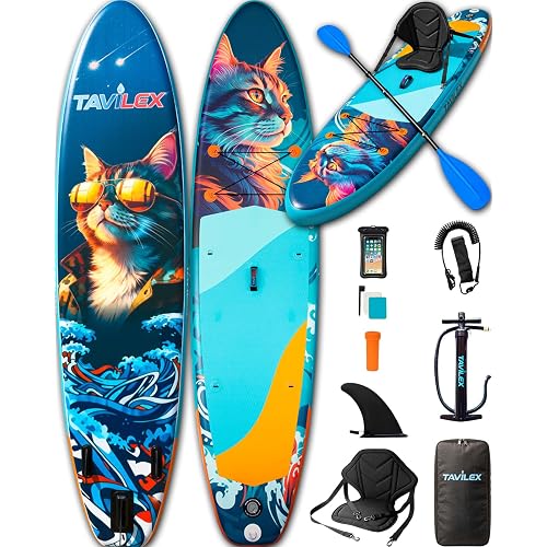 Inflatable Stand Up Paddle Board with Seat, 11' x 33" x 6" Ultra-Wide 2-in-1 SUP Board for Adults & Youth of All Skill Levels, Stable Blow Up Paddleboard Kit with Dual-Blade Paddle