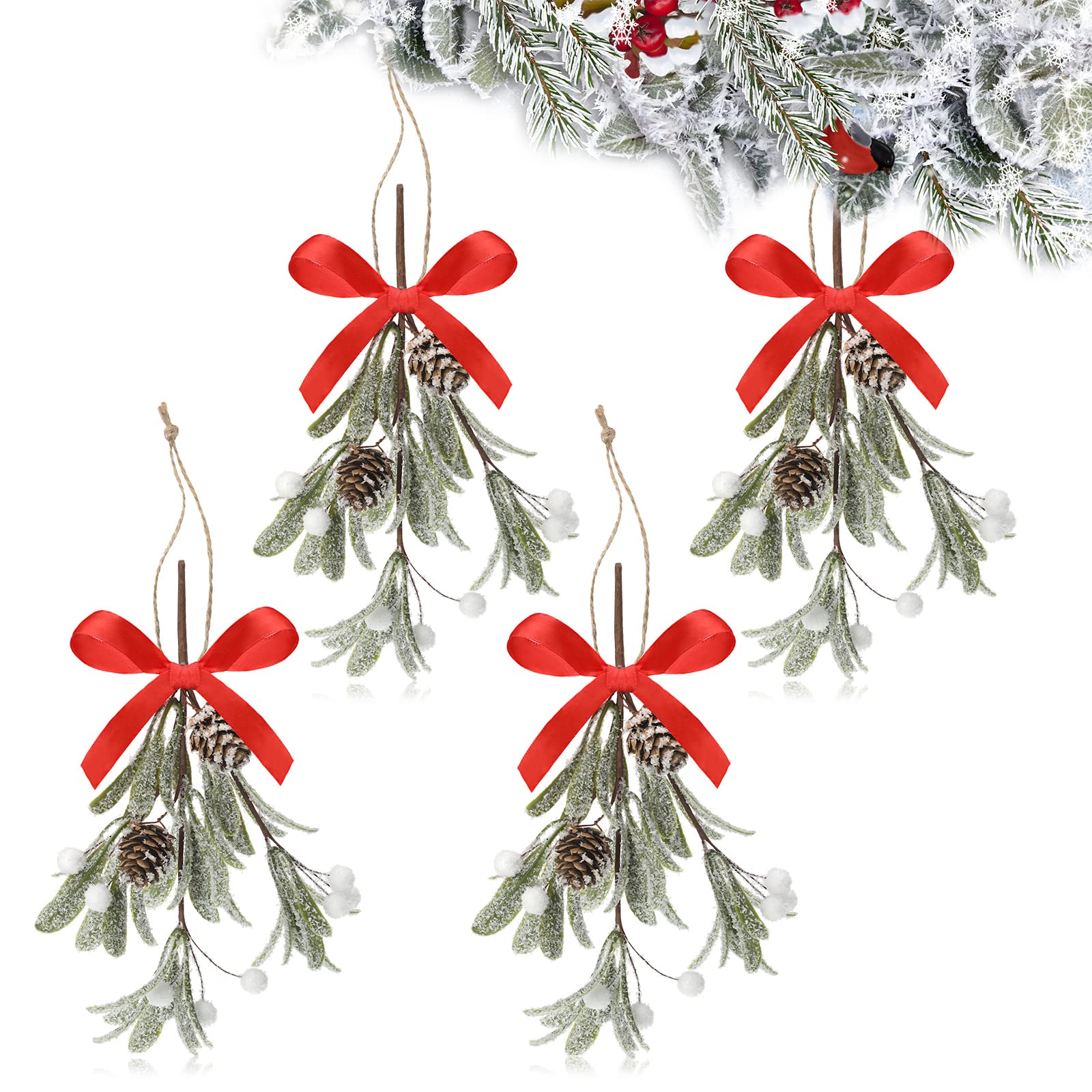 Gui artificiel de Noël durable : évitez les feuilles sèches qui tombent au sol