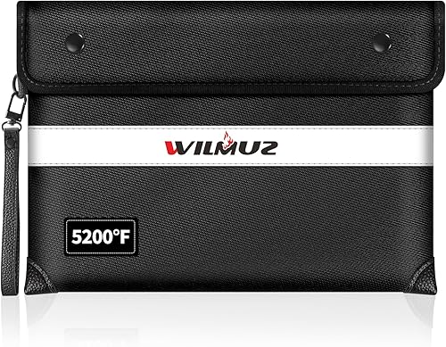 Miniatura 15 de Bolsa de documentos ignífuga con aislamiento térmico de 5200°F con cremallera, 13.9"x10.6" bolsa impermeable e ignífuga con tira reflectante, 8