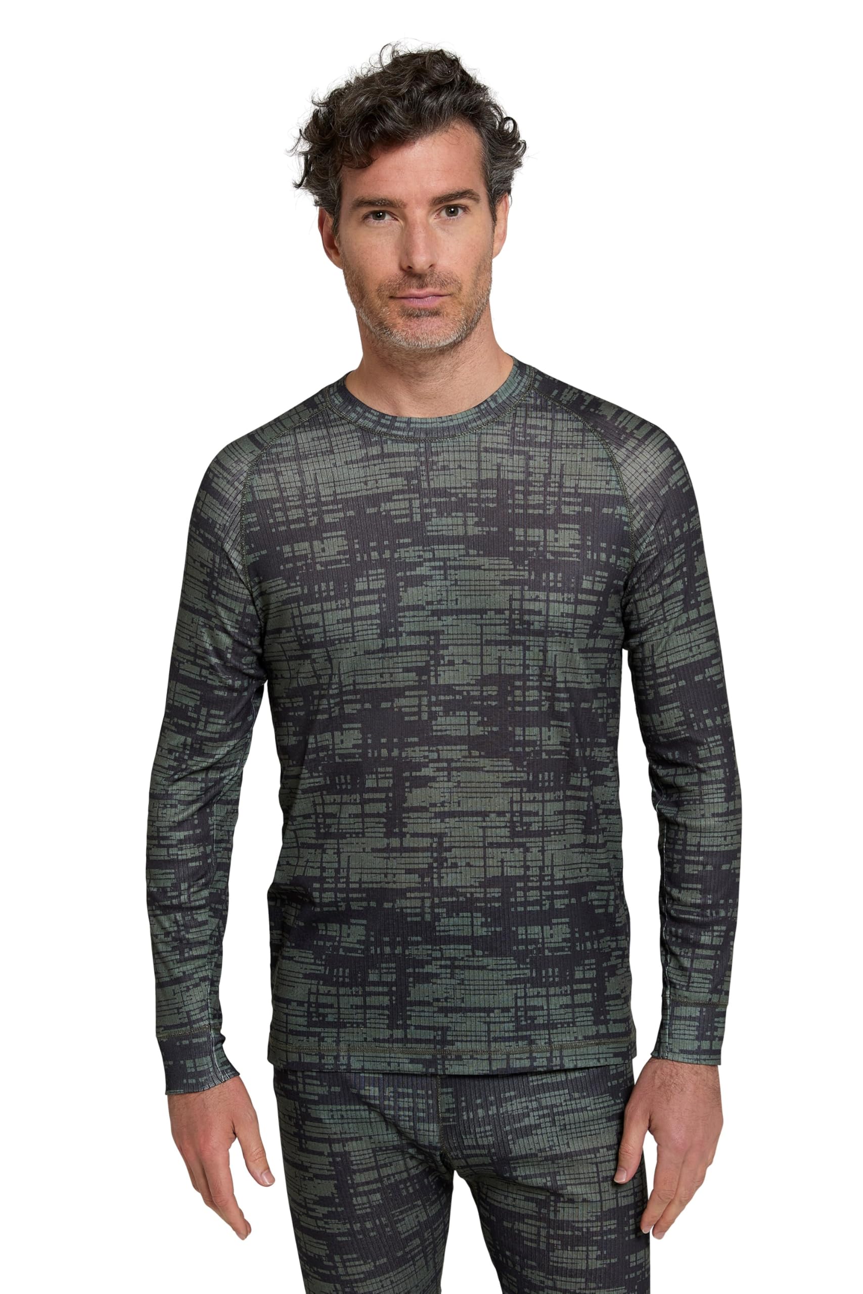 Mountain Warehouse Talus Thermal Printed Mens Top Khaki (Printed) 3XL