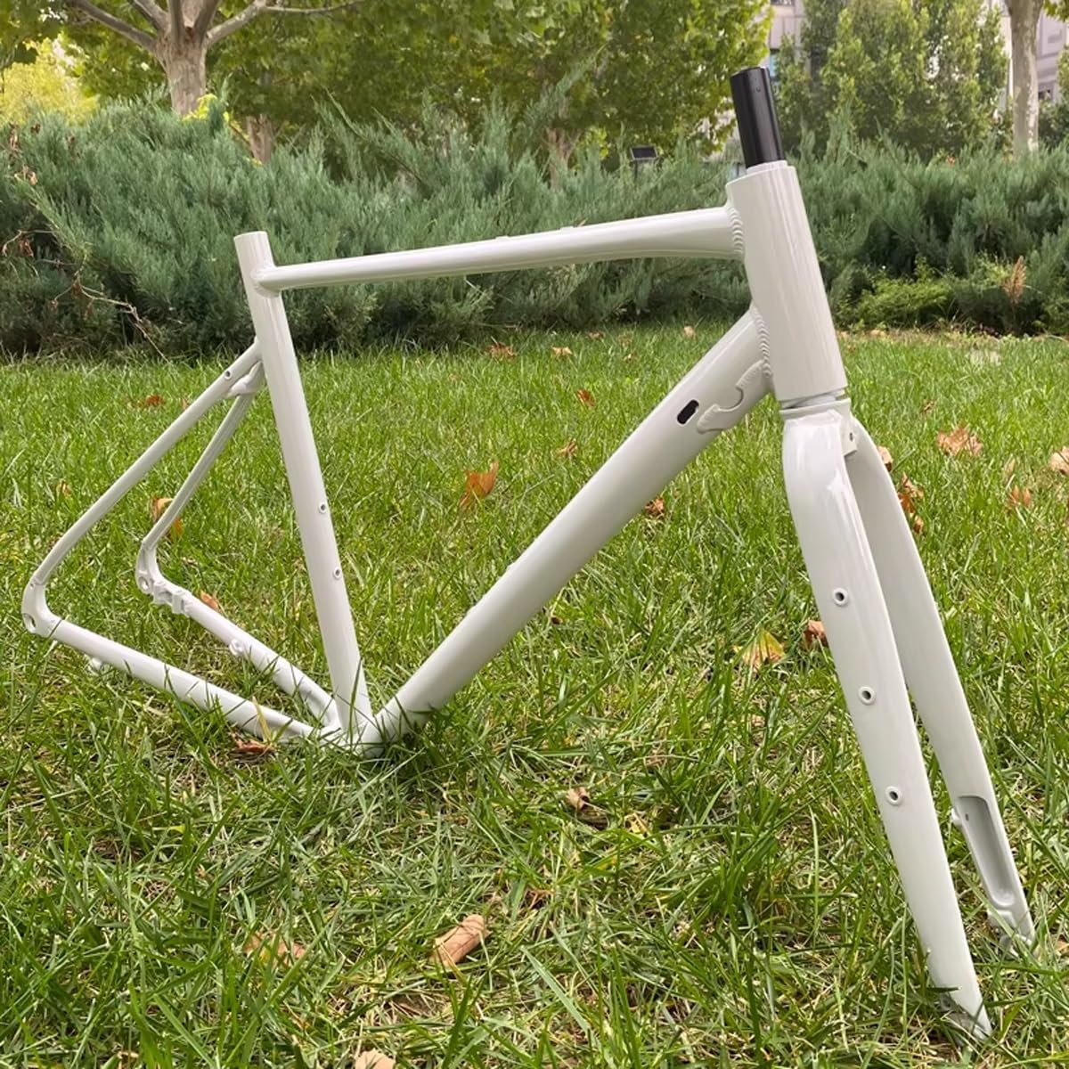 700C Gravel Road Bike Frameset 47cm 52cm Disc Brake Aluminum Alloy Bicycle Frames Cyclocross Bike Frame with Fork Semi-Internal Routing Thru Axle 100/142mm