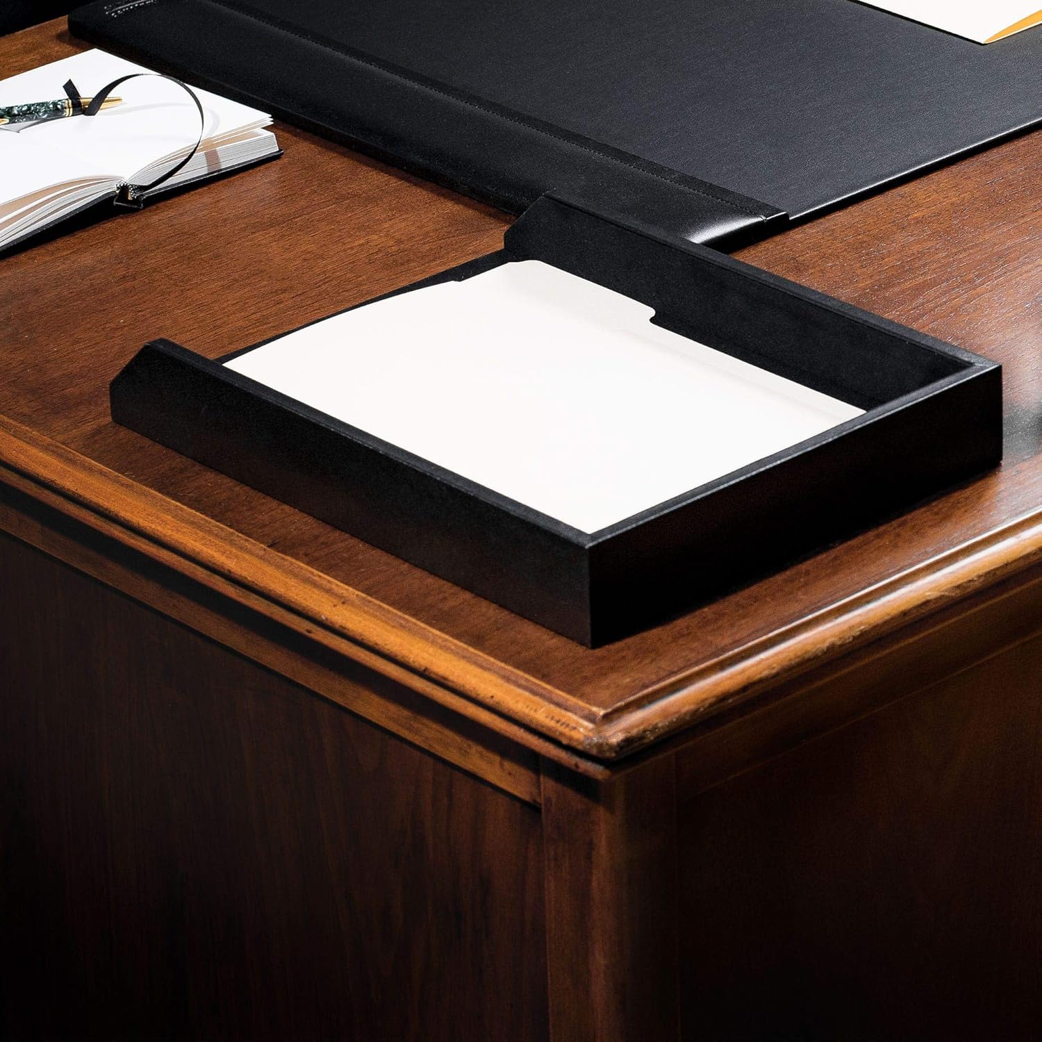Dacasso Leather Desk Set, 7-Piece, Black (D1004)