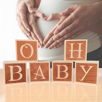 Oh Baby Blocks for Baby Shower Oh Baby Sign Small Wooden Baby Shower Table Decorations Centerpieces 1.6"