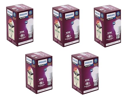Philips Ace Saver 10W B22 LED Bulb,900lm, Cool Day Light, Pack of 5