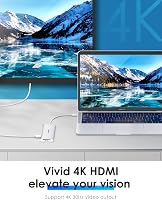 LENTION USB C Hub 4K HDMI Adapter - 100W Töltés, USB 3.0, SD/TF Kártyaolvasó - MacBook Pro/Air, Surface Kompatibilis - Thunderbolt 3/4 Csatl 6