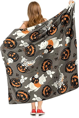 Miniatura 4 de Northwest Winnie The Pooh - Manta de seda táctil, 50 x 60 pulgadas, patrón de parches de calabaza