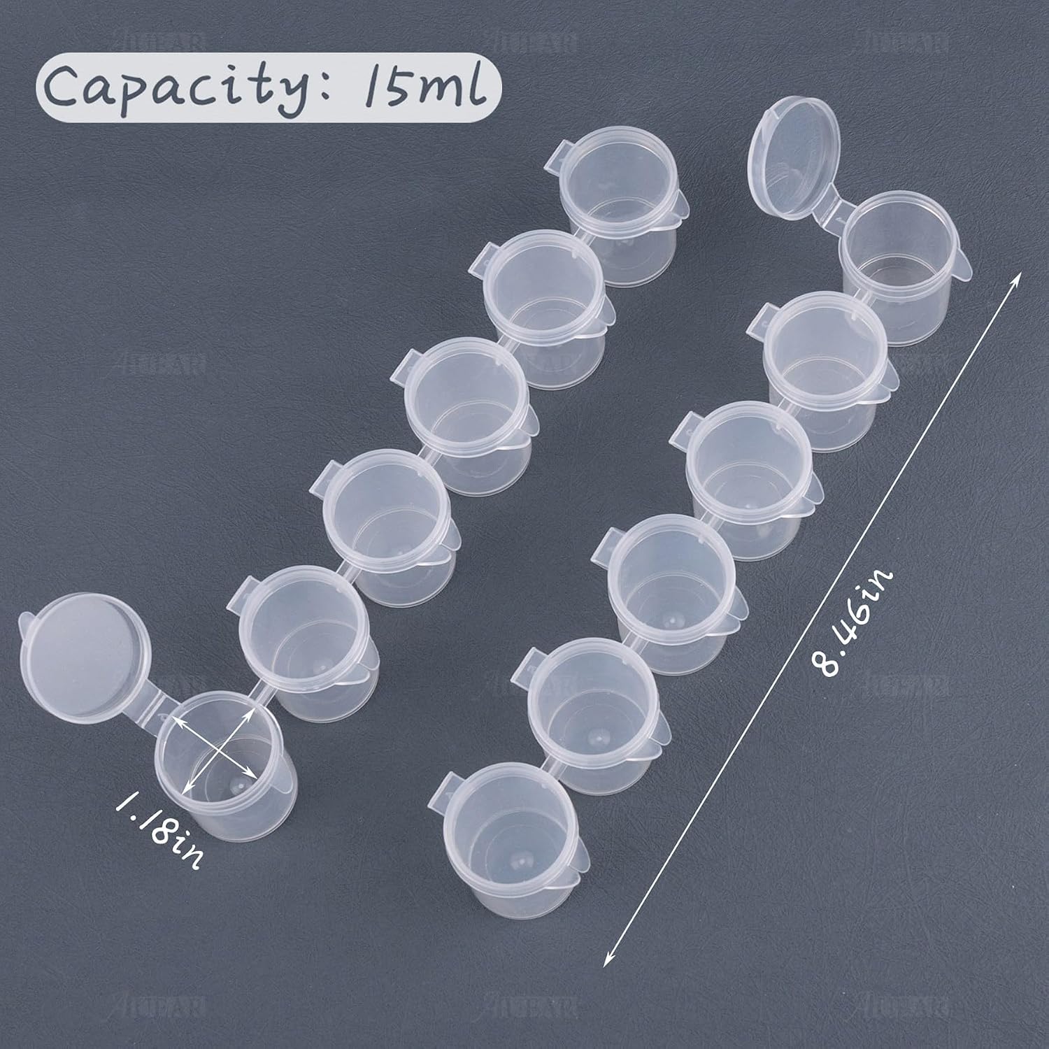 AUEAR, 6 Strips 15 ml Empty Paint Pot Mini Container with Lids for Paintings Art image 2