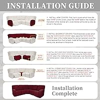 Vista 131 de Fundas 100% impermeables para sofá reclinable seccional, fundas para sofá reclinable en forma de L, funda para sofá seccional de esquina