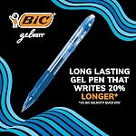 BIC Gelocity Stylo Gel rétractable original avec 0.7 mm Point moyen, encre lisse et barreau translucide, 24-Count encre bleue