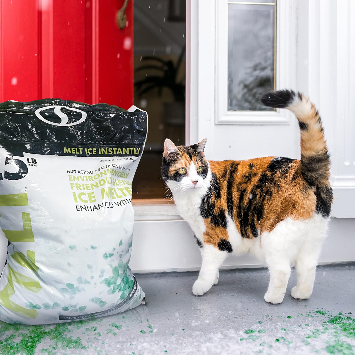 Snow Joe MELT25EB Melt, Resealable Premium Enviro Blend Ice Melter w/CMA, 25-Pound Bag, Packaging May Vary