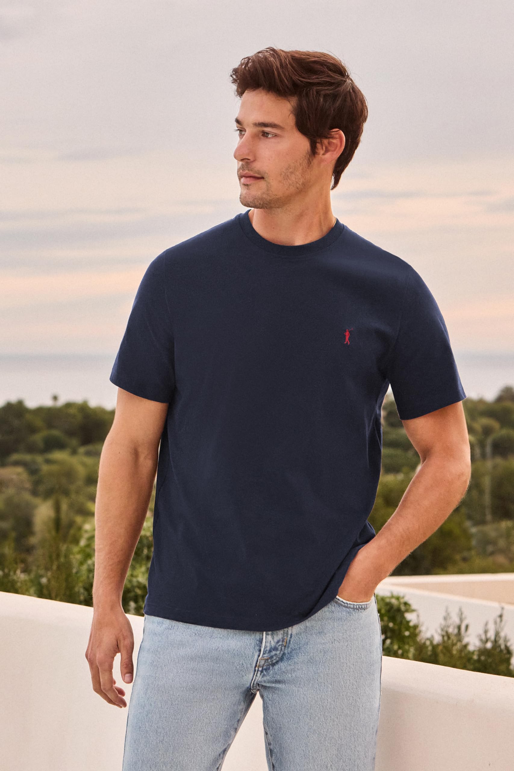 Polo Club Maglietta Basic Cotone con Logo Ricamato Uomo - T-Shirt for Men