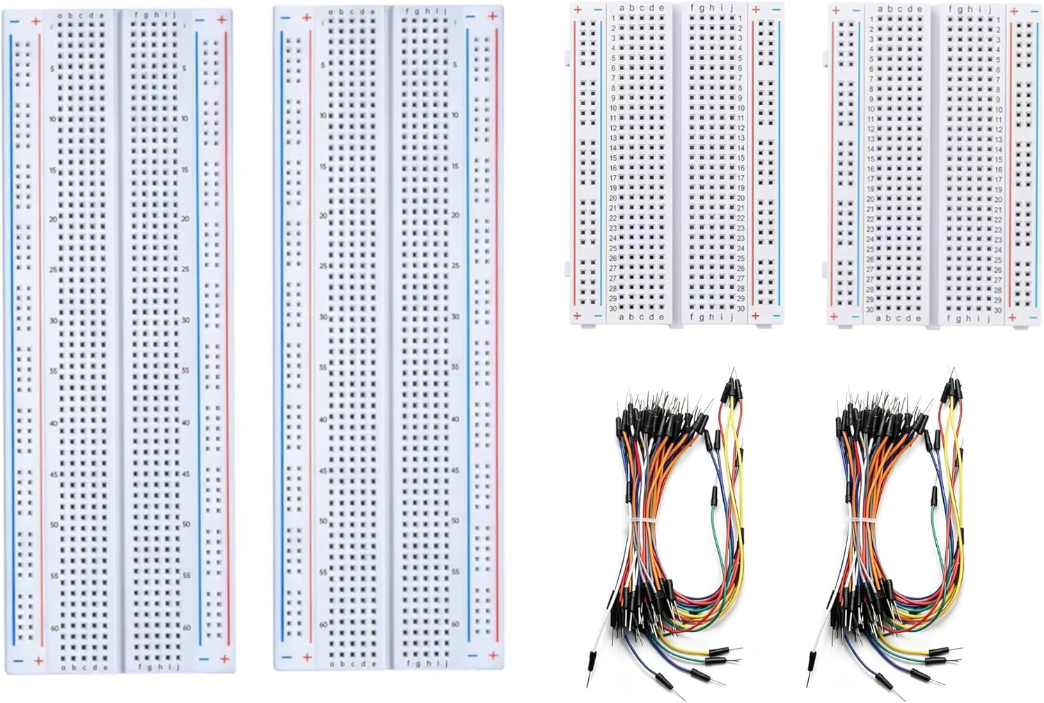 2PCS 830 Tie-Points +2PCS 400 Tie-Points Breadboard +130PCS Jumper Wires