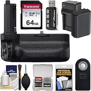 Sony VG-C4EM Vertical Battery Grip with Battery & Charger + 64GB Card + Remote + Reader + Kit for Alpha A7R IV & A9 II Cameras