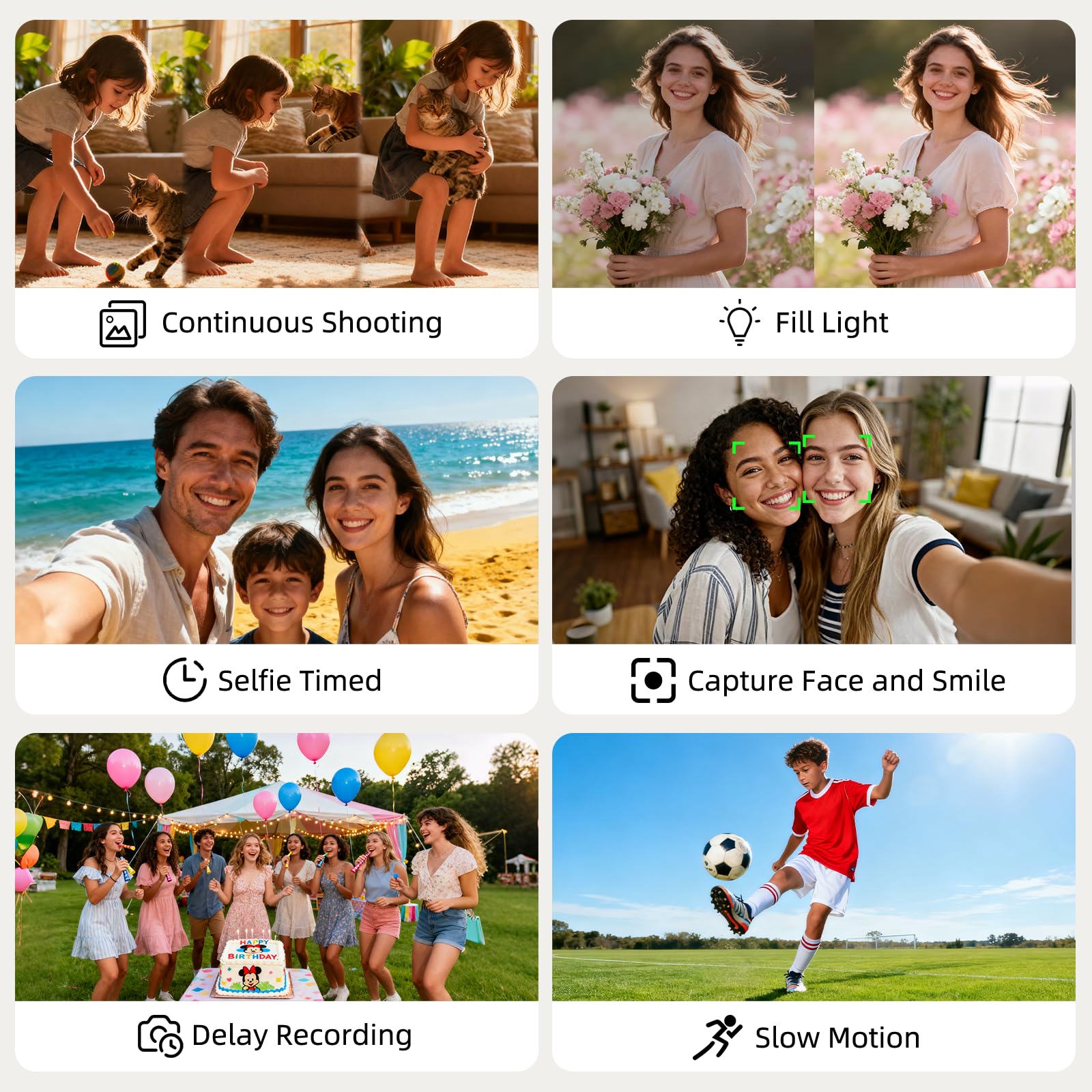 Fotocamera digitale 4K per fotografia e vlogging, autofocus da 56 MP, schermo flip a 180°, zoom 16x, fotocamera compatta da viaggio per bambini, ragazzi e principianti, scheda da 32 GB, tipo C