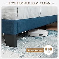 Vista 5 de SHA CERLIN Base de cama de plataforma completa con cabecera de tela tapizada, base de colchón con fuerte soporte de listones de madera, no necesita