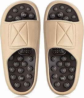 Magnetic Acupressure Slippers Massage Slippers Acupressure Foot Shoes Reflexology Sandals Gift for Men Women Reduce Feet Neuropathy Pain Relief(Us Women 11.5-12.5/ Men 9.5-10.5,Khaki)