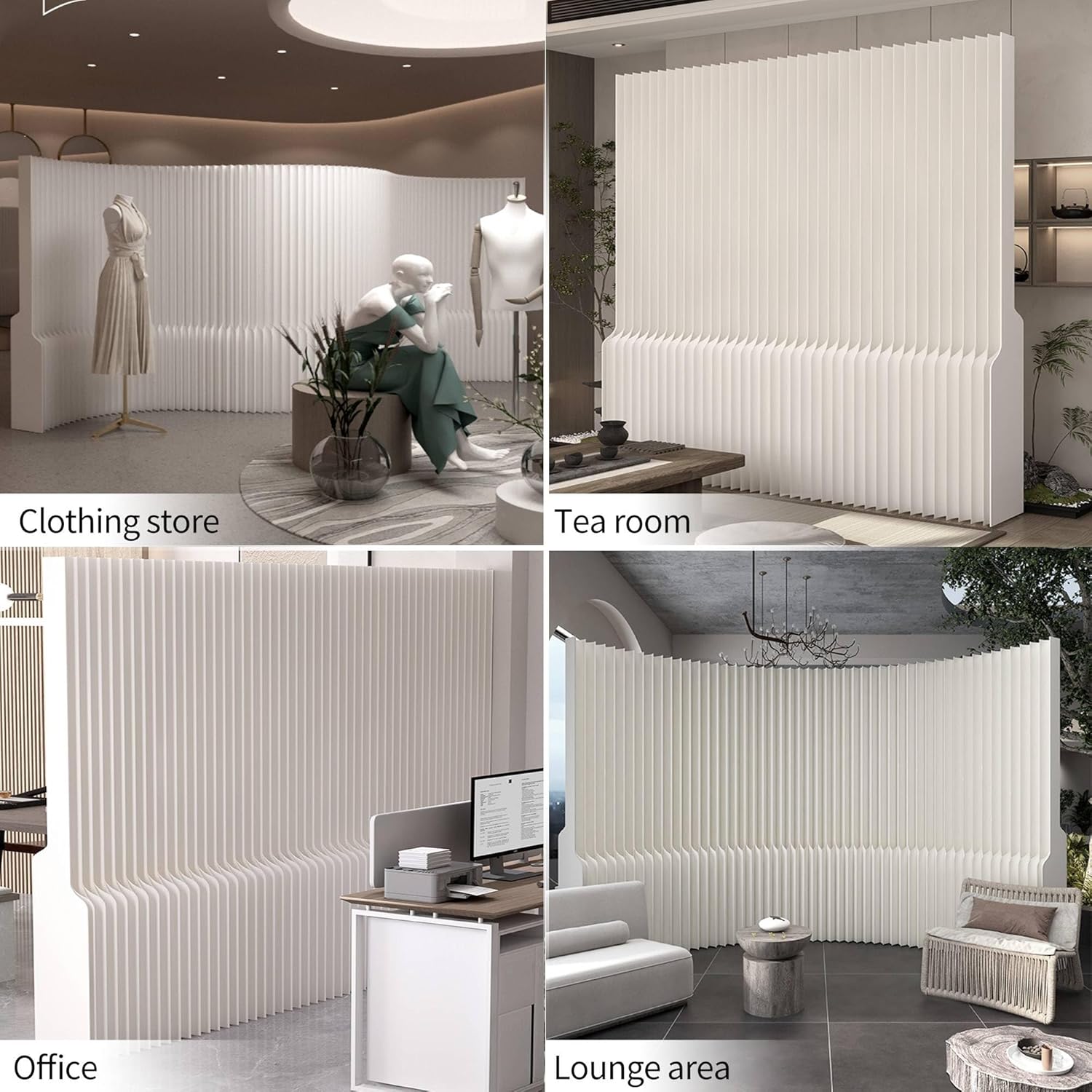 Paper Room Divider Retractable Room Dividers Folding Privacy Screens Paper Partition Wall Divisor de Habitaciones for Home/Office/Clothing Store/Enterprise Office,Trade Show