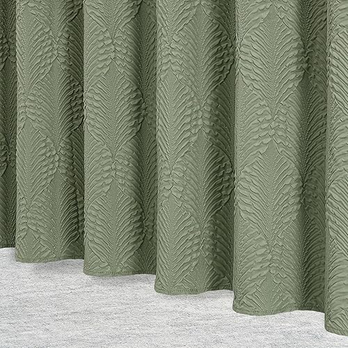 Miniatura 6 de Gibelle Cortina de ducha para baño, cortina de ducha de tela texturizada en relieve 3D, moderna cortina de ducha de tela suave con ganchos, 72 x 72