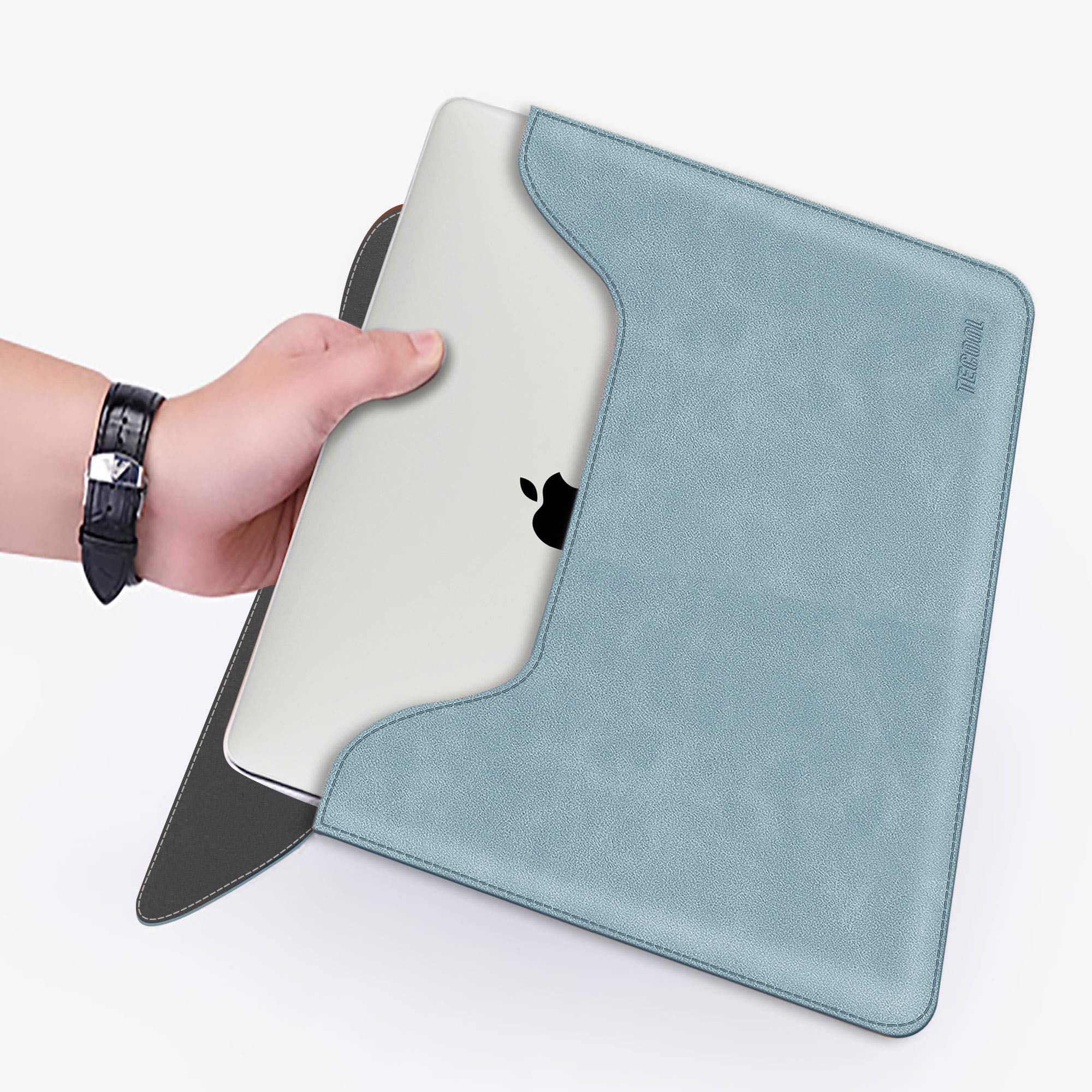 TECOOL Custodia In Pelle Per PC Portatili 13-13,3 Pollici - Impermeabile, Con Chiusura Magnetica, Per MacBook Air/Pro E Altri - Blu