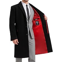 Mens Black Overcoat Wool & Cashmere Covert Warm Winter Bond Coat Fully Lined