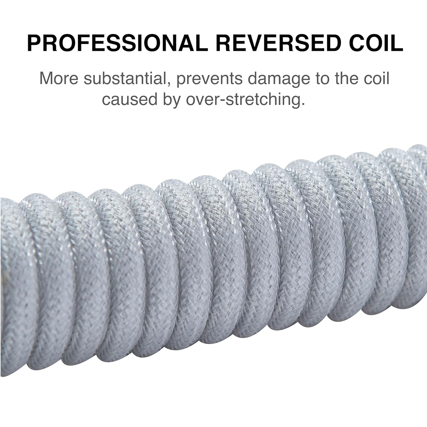 GUNMJO Pro Custom Premium Coiled USB C Cable for Gaming Keyboard, Double-Sleeved Mechanical Keyboard Cable with Detachable Metal Aviator, 1.5M USB-C to USB-A, Marble Gray Color