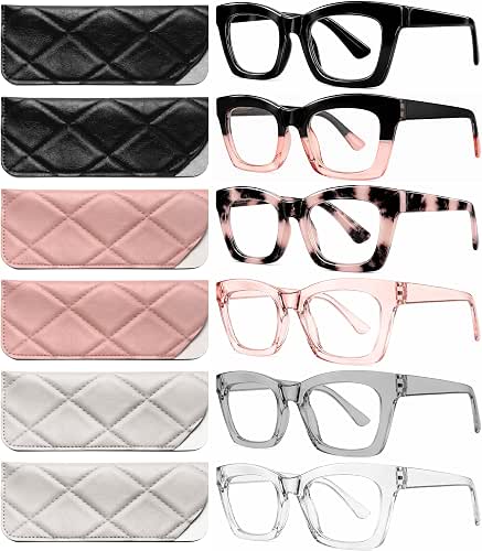 CCVOO 1.25 Style Reading Glasses for Women, Stylish Eyeglasses, Blue