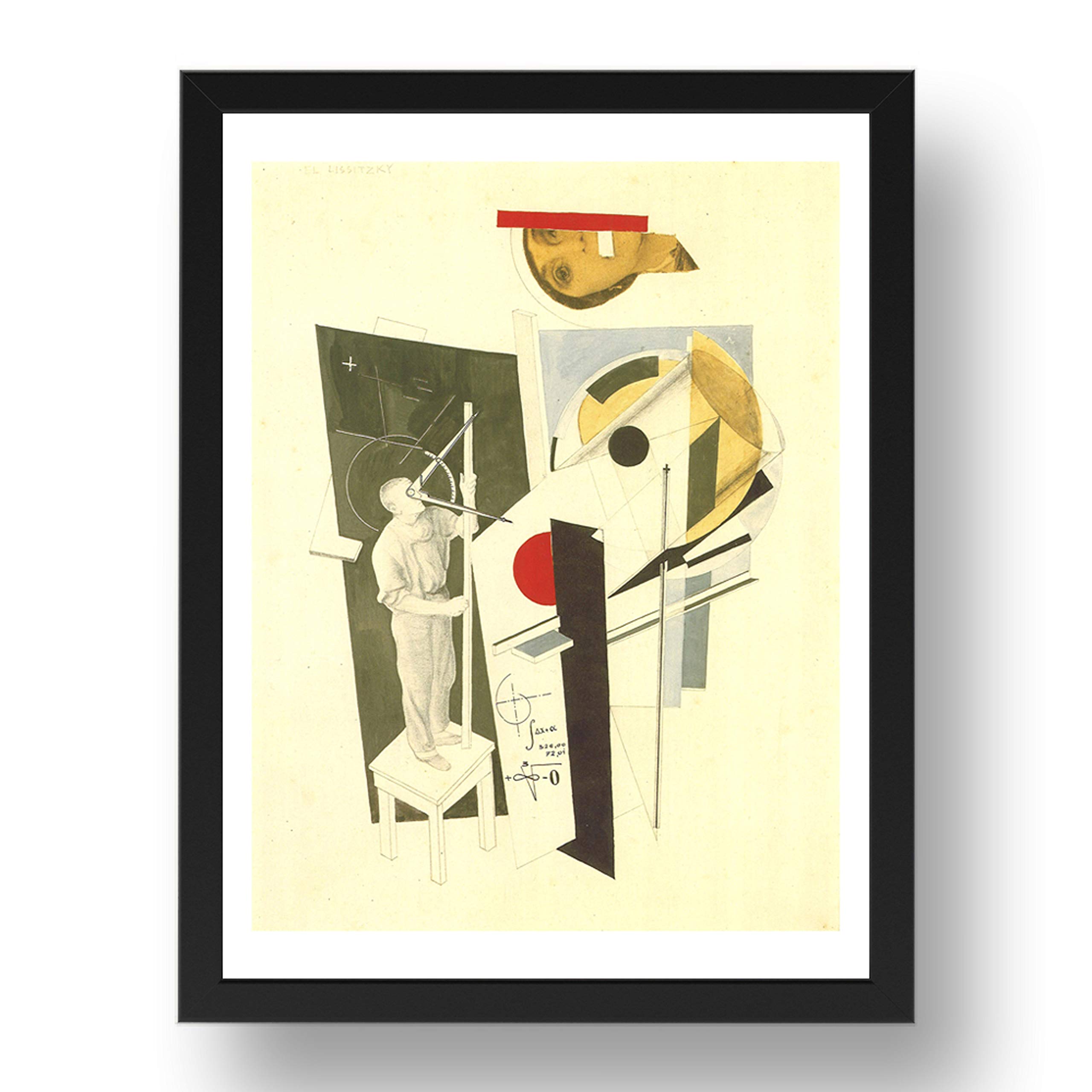 Period Prints Tatlin at Work von El Lissitzky, Poster, A2, 61 x 43 cm, schwarzer Rahmen