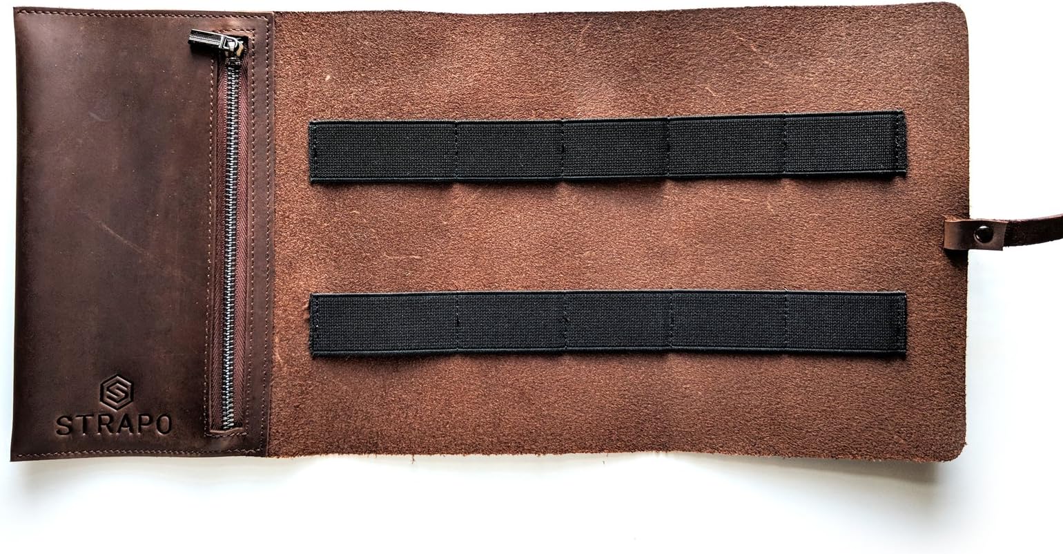 Valmor Genuine Leather Accessory Pouch – Handmade Leather Cord Organizer for Men and Women – Durable Electronic Gadgets Carrying Case for Chargers, Earphones, Keys, Memory Cards and Other Small