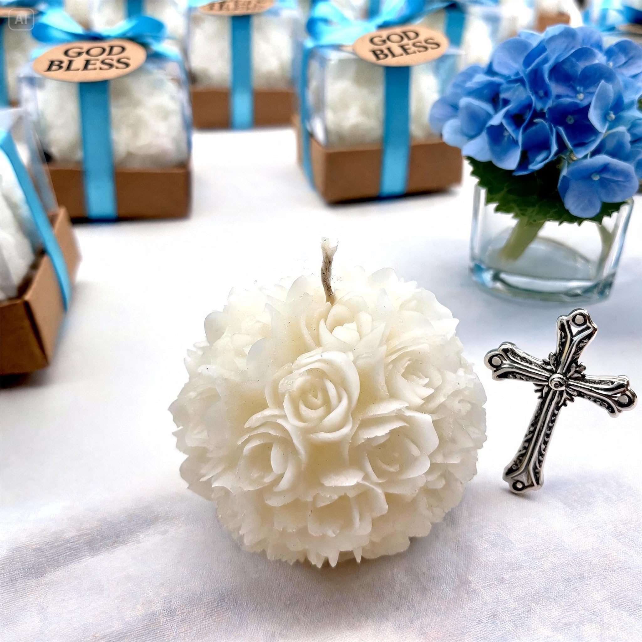 cadeau mariage invité bougie personnalisée, Rose 50 Pièces parfumées bougie remerciement Idée petit cadeau pour merci baptêmes our mariage, cadeaux de fête, fiançailles