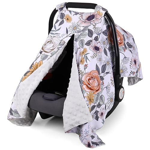 Rquite Cubierta de asiento de coche para bebé, Fundas de asiento de coche para bebé, Minky Funda de asiento de coche para bebé, Cubierta de asiento