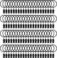 Vista 1 de Paquete de 84 anillos de cortina con clips de 1.26 pulgadas de diámetro interior, anillo de cortina de metal con clips compatibles con cortineros