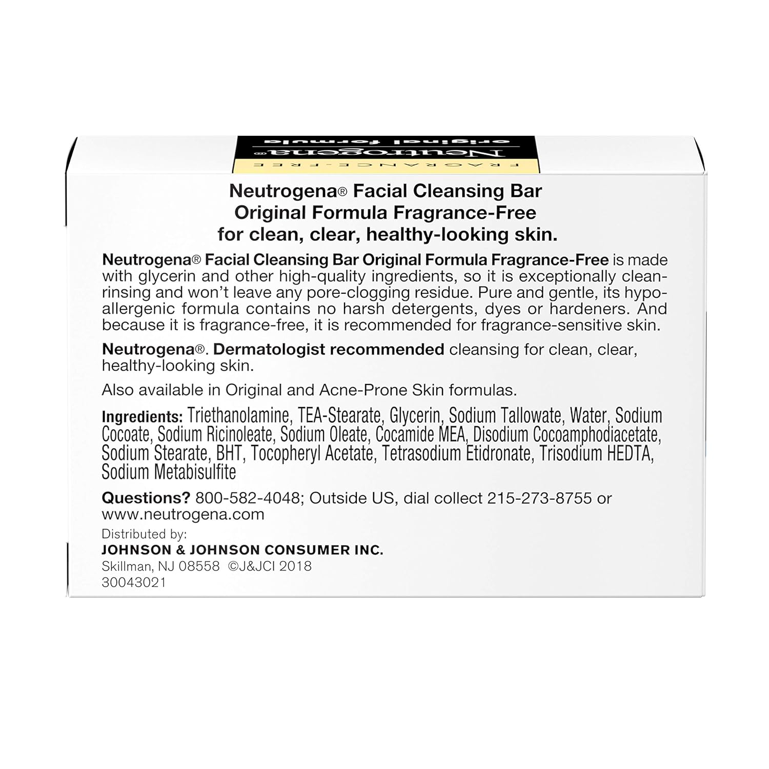 Neutrogena The Transparent Facial Bar Original Formula, Fragrance Free 3.50 oz (Pack of 5) : Beauty & Personal Care